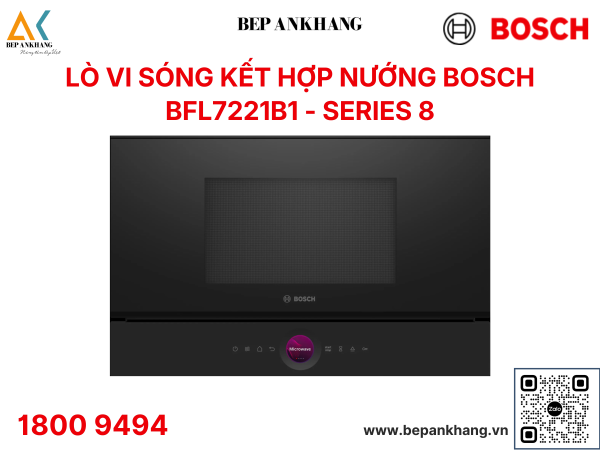 Lò vi sóng kết hợp nướng Bosch BFL7221B1 Serie 8 - Nhập khẩu Anh Quốc